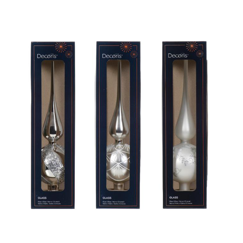 Visuel 1 du produit Cimier en verre blanc/argent - H 31 cm