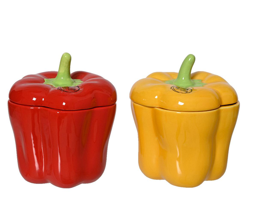 Visuel 1 du produit Bocal en dolomite forme poivron - Ø 12 x H 15 cm