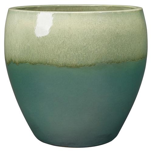 Visuel 1 du produit Pot rond Guardians Jade coloris vert en terre cuite émaillée - 30 x 30 x 30 cm