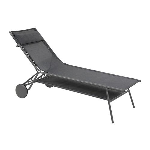 Visuel 1 du produit Bain de soleil Miami II haut Lafuma coloris gris en acier et toile en Batyline® - 88 x 184 x 80 cm