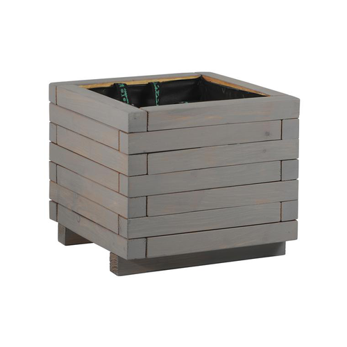 Visuel 1 du produit Bac Madrier carré mélèze cérusé gris 40x40x35,5 cm