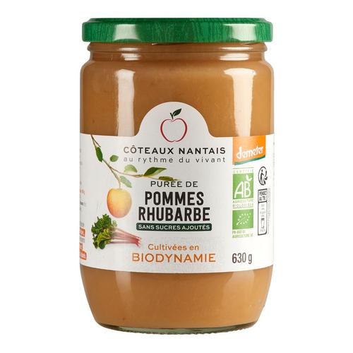 Visuel 1 du produit Purée bio de pommes rhubarbe Côteaux Nantais - 630 g