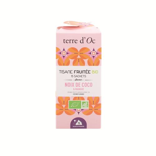 Visuel 1 du produit Tisane bio fruitée coco mangue Terre d’Oc - 15 infusettes