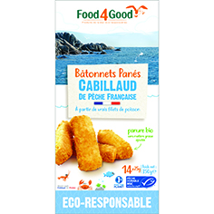 Visuel 1 du produit Bâtonnets panés de cabillaud surgelés Food4Good certifiés FSC® - 350 g