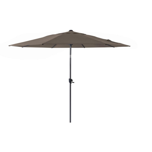 Visuel 1 du produit Parasol droit gris taupe en aluminium Proloisirs- ø 350 cm