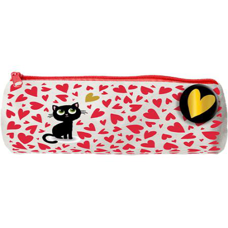 Visuel 1 du produit Trousse ronde chaton cœurs coloris multicolore Cartes d'Art