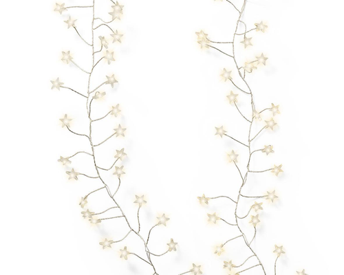 Visuel 2 du produit Guirlande lumineuse argent avec 100 micro LED étoiles blanc chaud sur piles - 1,20 m