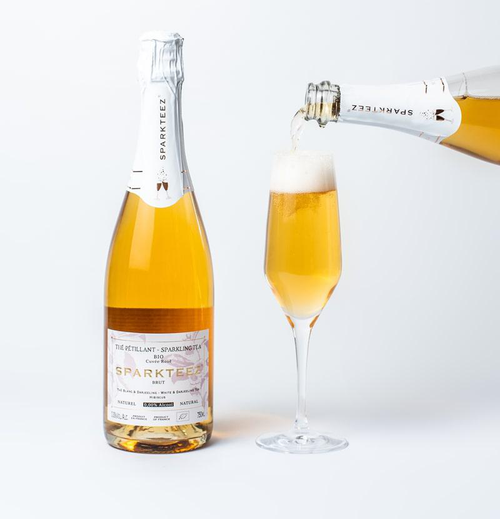 Visuel 3 du produit Thé pétillant rosé sans alcool bio en bouteille de verre Sparkteez - 75 cl