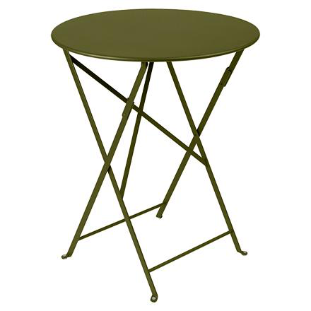 Visuel 1 du produit Table pliante Bistro coloris vert en acier - Ø 60 x 74 cm