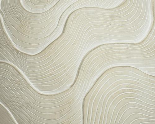 Visuel 2 du produit Statue cylindrique en fibre argile coloris blanc cassé Decoris - 51 x 51 x 47,5 cm