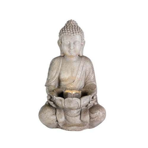 Visuel 1 du produit Fontaine murale forme bouddha coloris gris