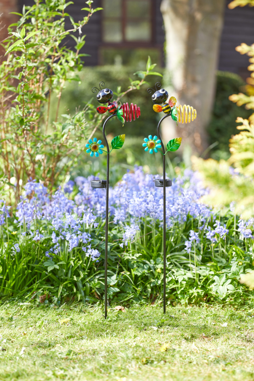 Visuel 2 du produit Balise extérieure insecte Spiralight coloris multicolore en métal Smartgarden - 88 x 19 x 10 cm