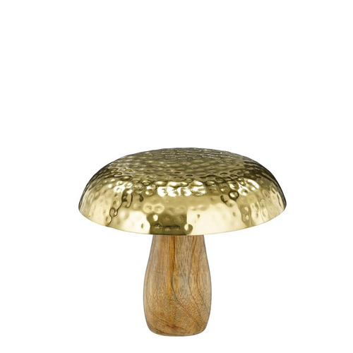 Visuel 1 du produit Champignon rond en bois et résine or - Ø 15 x 14 cm