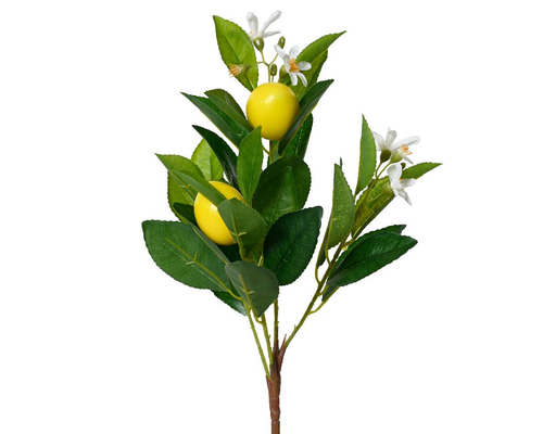 Visuel 1 du produit Branche artificielle de citron sur tige jaune - Ø 18 x H 58 cm
