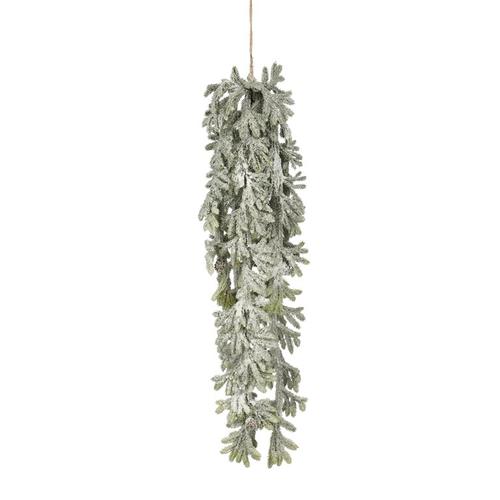Visuel 1 du produit Rameau à suspendre de sapin artificiel vert givré - 70 x 29 x 10 cm