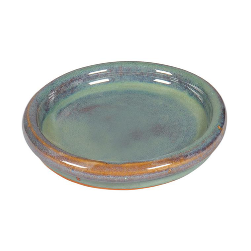 Visuel 1 du produit Soucoupe ronde en grès émaillé coloris jadevert Ø 24 x 3,5 cm