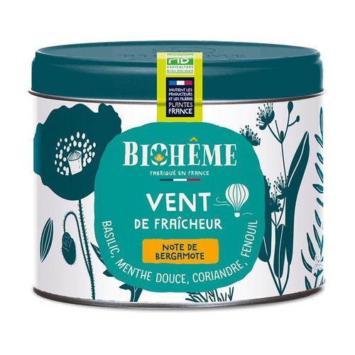 Visuel 1 du produit Infusion bio vent de fraîcheur boîte métal vrac Biohème - 50 g