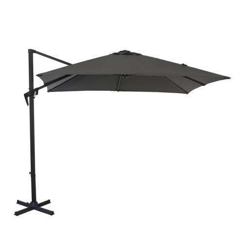 Visuel 1 du produit Parasol déporté à manivelle carré 2,5 m gris