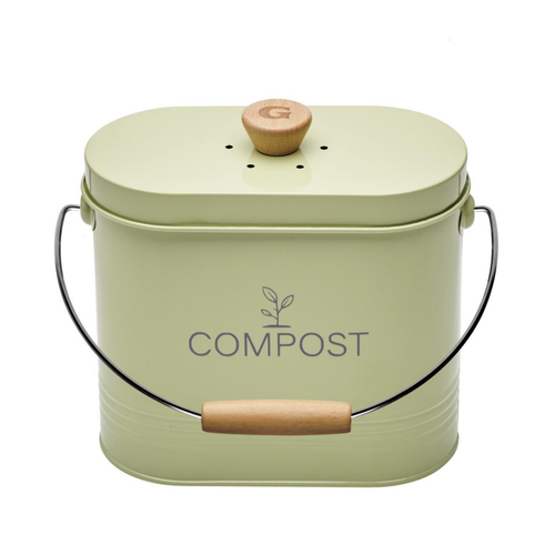 Visuel 1 du produit Seau à compost en métal vert avec filtre Nogent - 3 L