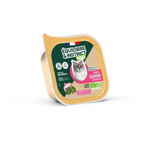 Visuel 1 du produit Aliment humide pour chat adulte saumon brocolis bio Équilibre & Instinct - 85 g