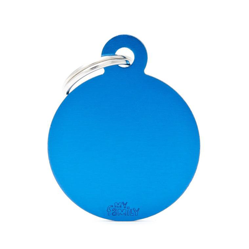 Visuel 1 du produit Médaille basic grand cercle pour chien en aluminium bleu