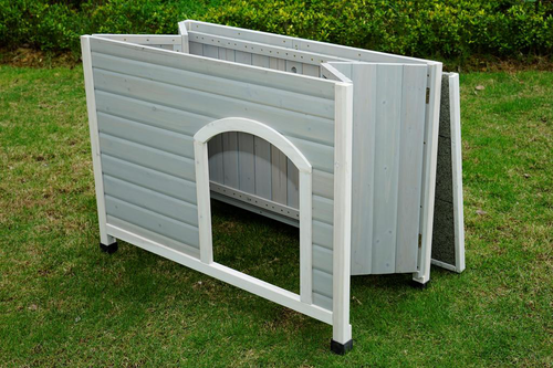 Visuel 2 du produit Niche pliable coloris gris/blanc taille L - 115 x 72,5 x 83 cm