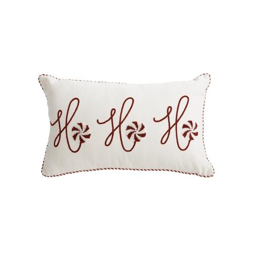 Visuel 1 du produit Coussin en coton crème et rouge Ho Ho Ho - 50 x 30 cm
