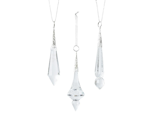 Visuel 1 du produit Figurine en verre cristal transparent à suspendre - 3 x 3 x 12,5 cm