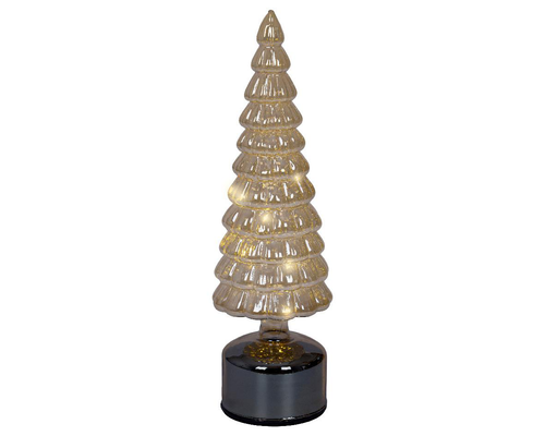Visuel 1 du produit Sapin en verre ambré à micro LED blanc chaud effet flash  - Ø 10 x H 34,15 cm