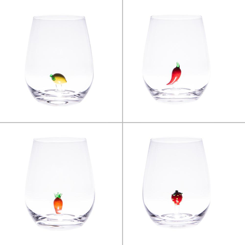 Visuel 1 du produit Verre fantaisie en verre borosilicate transparent avec miniature en relief - 50 cl
