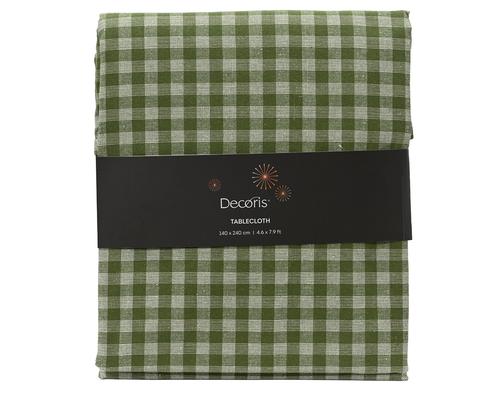 Visuel 1 du produit Nappe rectangulaire en coton à carreaux vert romarin - 240 x 140 cm