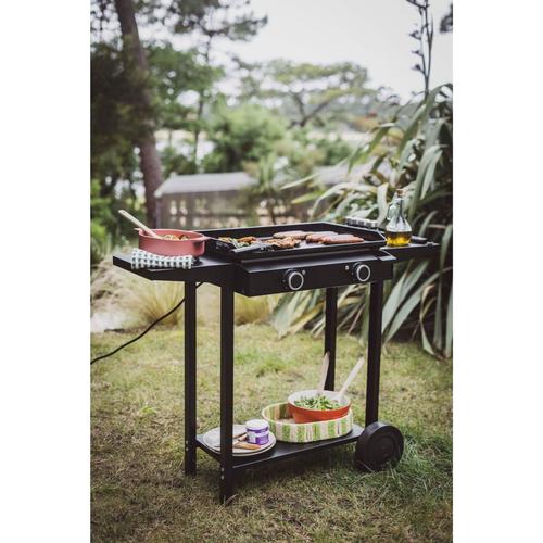 Visuel 2 du produit Plancha électrique pour 8 à 10 personnes coloris noir en acier Forge Adour Base 60 - 62 x 47,8 x 19,4 cm