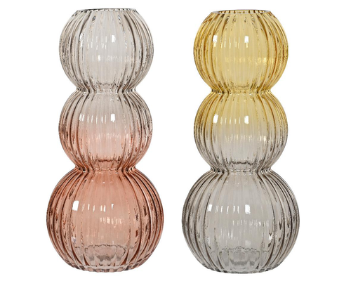 Visuel 1 du produit Vase en verre multicolore forme 3 bulles - Ø 15 x H 33 cm