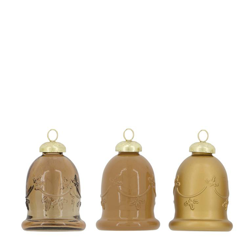 Visuel 1 du produit Cloche à suspendre en verre recyclé or - Ø 6,4 x 10 cm