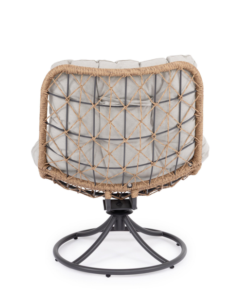 Visuel 3 du produit Fauteuil pivotant Aralia coloris gris en corde - 72 x 83 x 93 cm