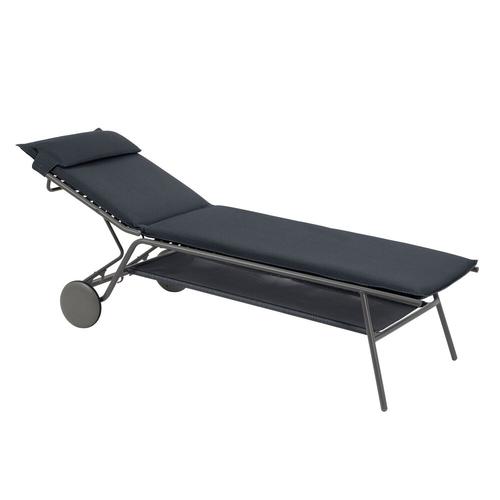 Visuel 3 du produit Bain de soleil Miami II haut Lafuma coloris gris en acier et titane et matelassé  - 80 x 186 x 90 cm