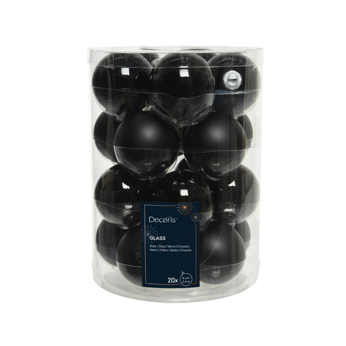 Visuel 1 du produit Boîte de 20 boules en verre noir Kaemingk - Ø 6 cm