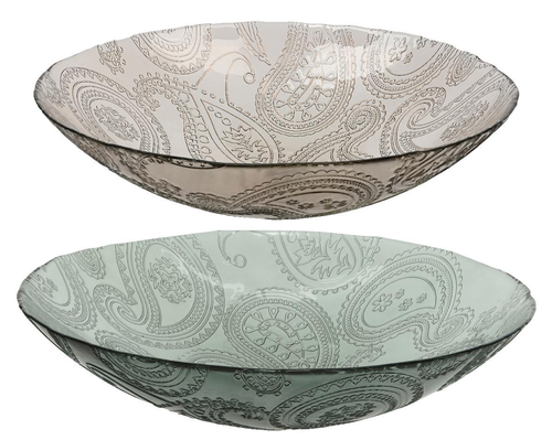 Visuel 1 du produit Coupe décorée en verre recyclé - Ø 40 x H 10 cm