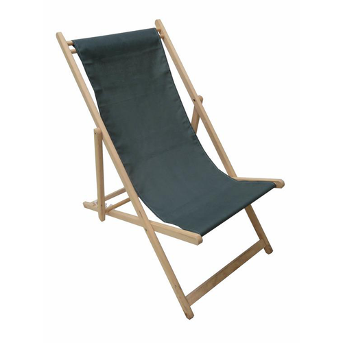 Visuel 1 du produit Chaise chilienne amovible coloris gris en coton - 132 x 55 x 3,5 cm