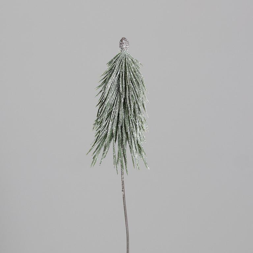 Visuel 1 du produit Petite branche de sapin vert givré à piquer - 36 cm