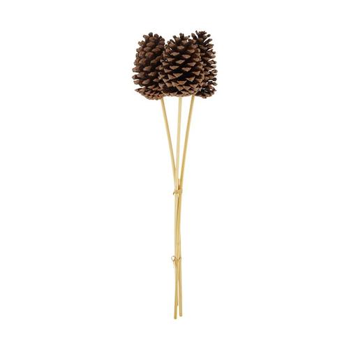 Visuel 1 du produit Ensemble de 3 pommes de pin sur bâton en bois - Ø 14 x H 55 cm