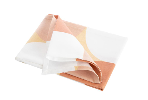 Visuel 1 du produit Torchon en coton coloris blanc, rose et beige Seventies – 50 x 70 cm