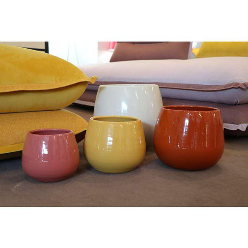 Visuel 1 du produit Pot coloris rose en terre émaillée Cancale - Ø 14 cm