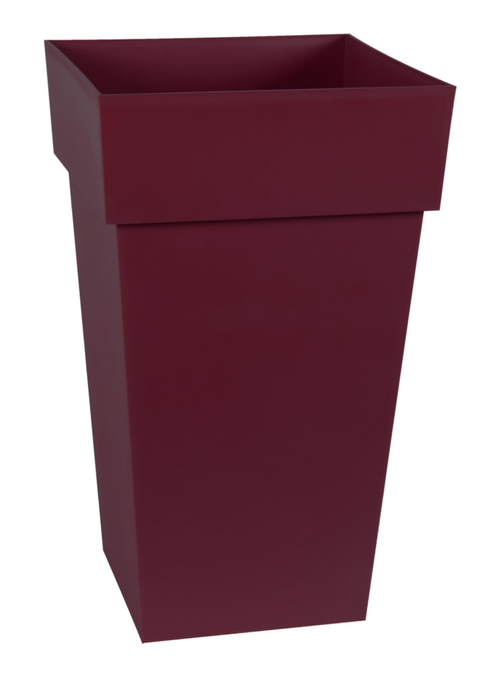 Visuel 1 du produit Pot haut carré en plastique rouge Bourgogne Eda Toscane 62 L - 40 x 39 x 65 cm