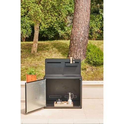 Visuel 7 du produit Support pour plancha fermé en acier noir forme comptoir de bar Forge Adour - 90 x 97,2 x 112,5 cm