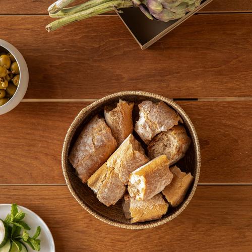 Visuel 8 du produit Table avec allonges Capucine coloris bois en aluminium et teck - 253/319/384 x 110 cm