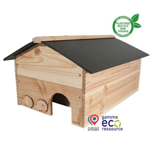 Visuel 1 du produit Abri pour hérisson XXL en bois pin douglas Natures Market - 61,5 x 42 x 32 cm