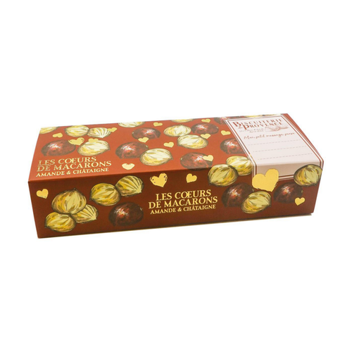 Visuel 1 du produit Macarons cœur à l'amande et aux marrons Biscuiterie de Provence - 90 g