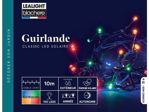 Visuel 1 du produit Guirlande solaire flicker animée multicolore 100 LED Blachère Lealight - 10 m