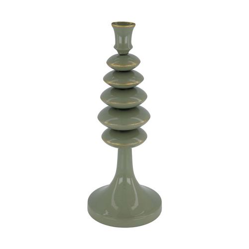 Visuel 1 du produit Bougeoir en métal vert d’eau - Ø 12 x H 30 cm